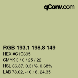 カラーコード: RGB 193.1 198.8 149 | qconv.com