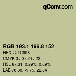 Color code: RGB 193.1 198.8 152 | qconv.com