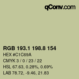 Color code: RGB 193.1 198.8 154 | qconv.com