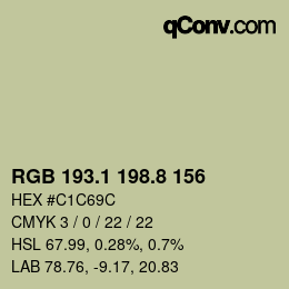 Color code: RGB 193.1 198.8 156 | qconv.com