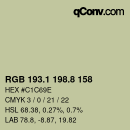 Color code: RGB 193.1 198.8 158 | qconv.com