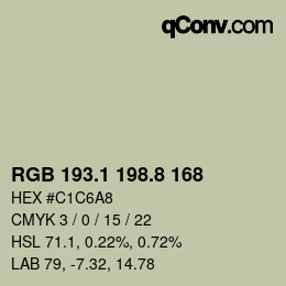 Color code: RGB 193.1 198.8 168 | qconv.com
