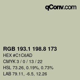 Color code: RGB 193.1 198.8 173 | qconv.com