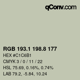 Color code: RGB 193.1 198.8 177 | qconv.com