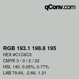 カラーコード: RGB 193.1 198.8 195 | qconv.com