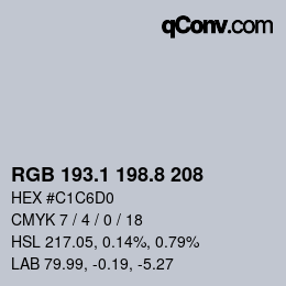 Color code: RGB 193.1 198.8 208 | qconv.com