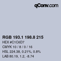 Color code: RGB 193.1 198.8 215 | qconv.com