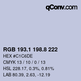 Color code: RGB 193.1 198.8 222 | qconv.com