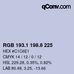 Color code: RGB 193.1 198.8 225 | qconv.com