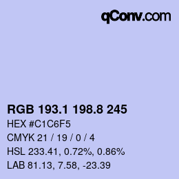 Color code: RGB 193.1 198.8 245 | qconv.com
