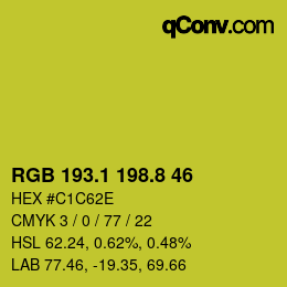カラーコード: RGB 193.1 198.8 46 | qconv.com