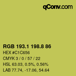 カラーコード: RGB 193.1 198.8 86 | qconv.com