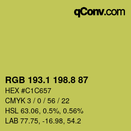 カラーコード: RGB 193.1 198.8 87 | qconv.com