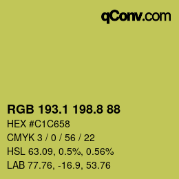 カラーコード: RGB 193.1 198.8 88 | qconv.com