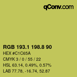 カラーコード: RGB 193.1 198.8 90 | qconv.com