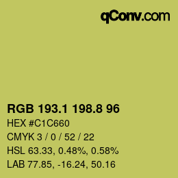カラーコード: RGB 193.1 198.8 96 | qconv.com