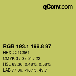 カラーコード: RGB 193.1 198.8 97 | qconv.com