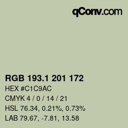 カラーコード: RGB 193.1 201 172 | qconv.com