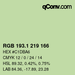 カラーコード: RGB 193.1 219 166 | qconv.com
