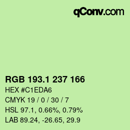 カラーコード: RGB 193.1 237 166 | qconv.com