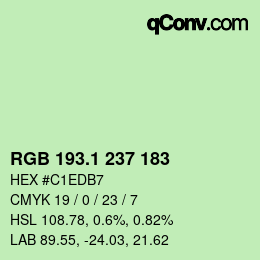 カラーコード: RGB 193.1 237 183 | qconv.com