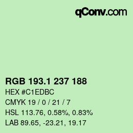 カラーコード: RGB 193.1 237 188 | qconv.com