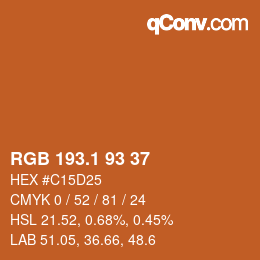 カラーコード: RGB 193.1 93 37 | qconv.com