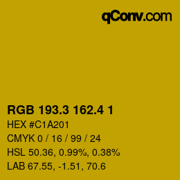 カラーコード: RGB 193.3 162.4 1 | qconv.com