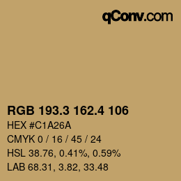 カラーコード: RGB 193.3 162.4 106 | qconv.com