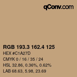 カラーコード: RGB 193.3 162.4 125 | qconv.com