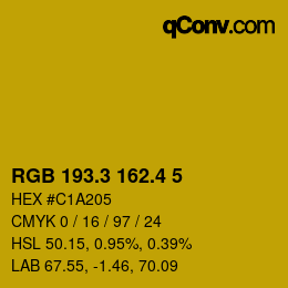 カラーコード: RGB 193.3 162.4 5 | qconv.com