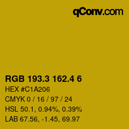 カラーコード: RGB 193.3 162.4 6 | qconv.com