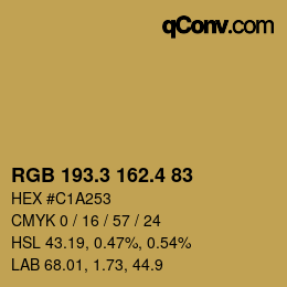 カラーコード: RGB 193.3 162.4 83 | qconv.com
