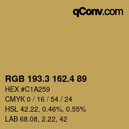 カラーコード: RGB 193.3 162.4 89 | qconv.com