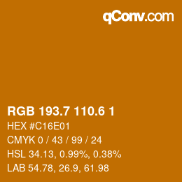 カラーコード: RGB 193.7 110.6 1 | qconv.com