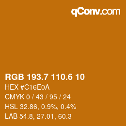 カラーコード: RGB 193.7 110.6 10 | qconv.com