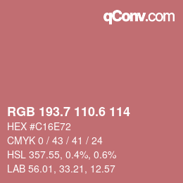 カラーコード: RGB 193.7 110.6 114 | qconv.com