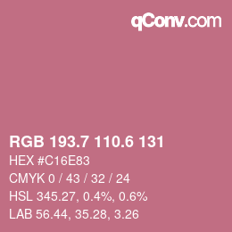 カラーコード: RGB 193.7 110.6 131 | qconv.com