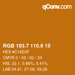 カラーコード: RGB 193.7 110.6 15 | qconv.com