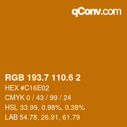 カラーコード: RGB 193.7 110.6 2 | qconv.com