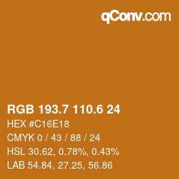 カラーコード: RGB 193.7 110.6 24 | qconv.com