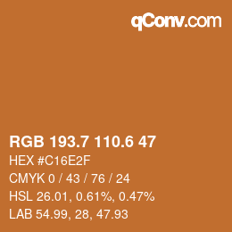 カラーコード: RGB 193.7 110.6 47 | qconv.com