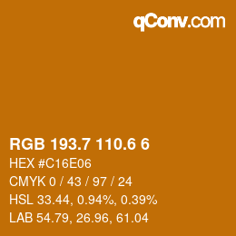 カラーコード: RGB 193.7 110.6 6 | qconv.com