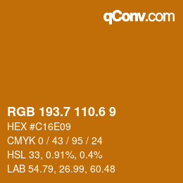 カラーコード: RGB 193.7 110.6 9 | qconv.com