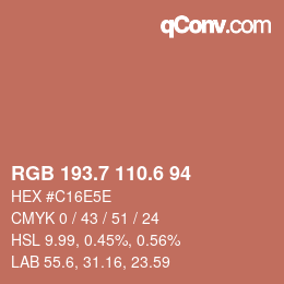 カラーコード: RGB 193.7 110.6 94 | qconv.com
