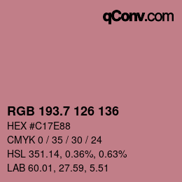 カラーコード: RGB 193.7 126 136 | qconv.com