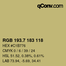 カラーコード: RGB 193.7 183 118 | qconv.com