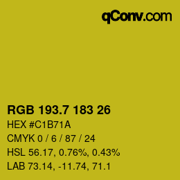 カラーコード: RGB 193.7 183 26 | qconv.com