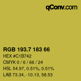 カラーコード: RGB 193.7 183 66 | qconv.com