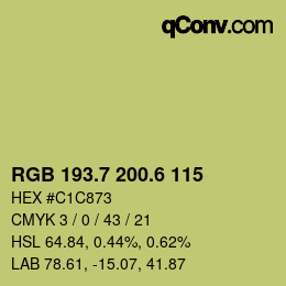 カラーコード: RGB 193.7 200.6 115 | qconv.com